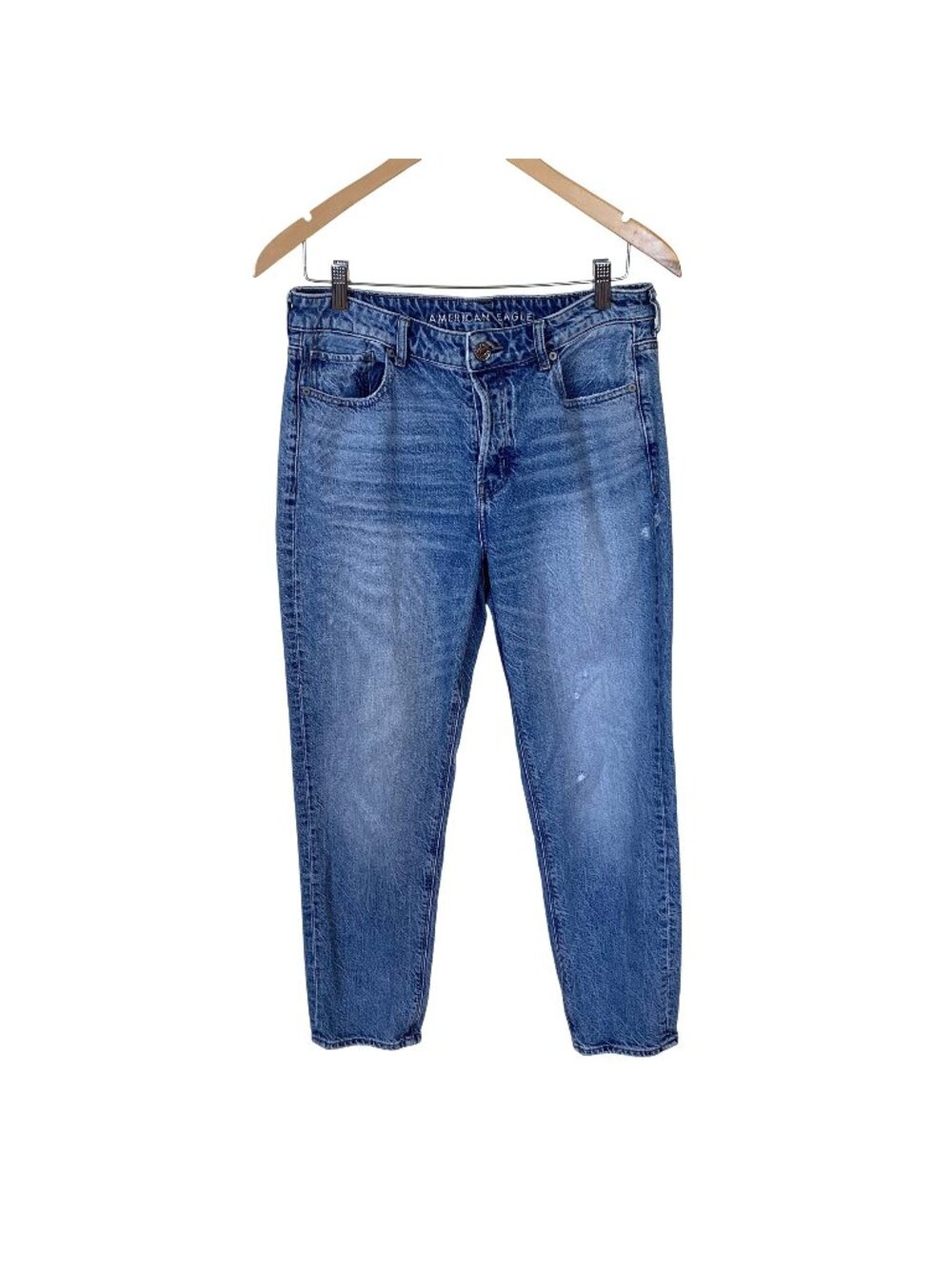 American Eagle Womens Jeans Blue Denim 8 Regular Straight Leg Button Fly